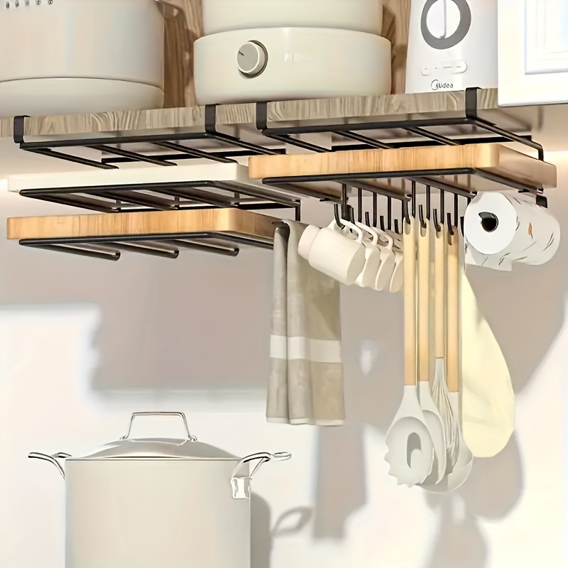 

1pc Metal Hanging For Cutting Boards & Towels - No-drill Installation, For , Bathroom, Organization