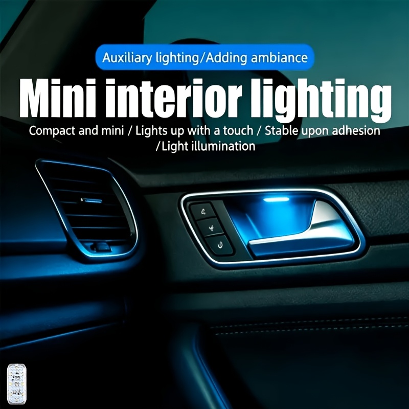 TEMU Mini Touch-control Led Car Light, Usb Rechargeable, Portable Car Reading Night Light, Car Decorative Ambient Light