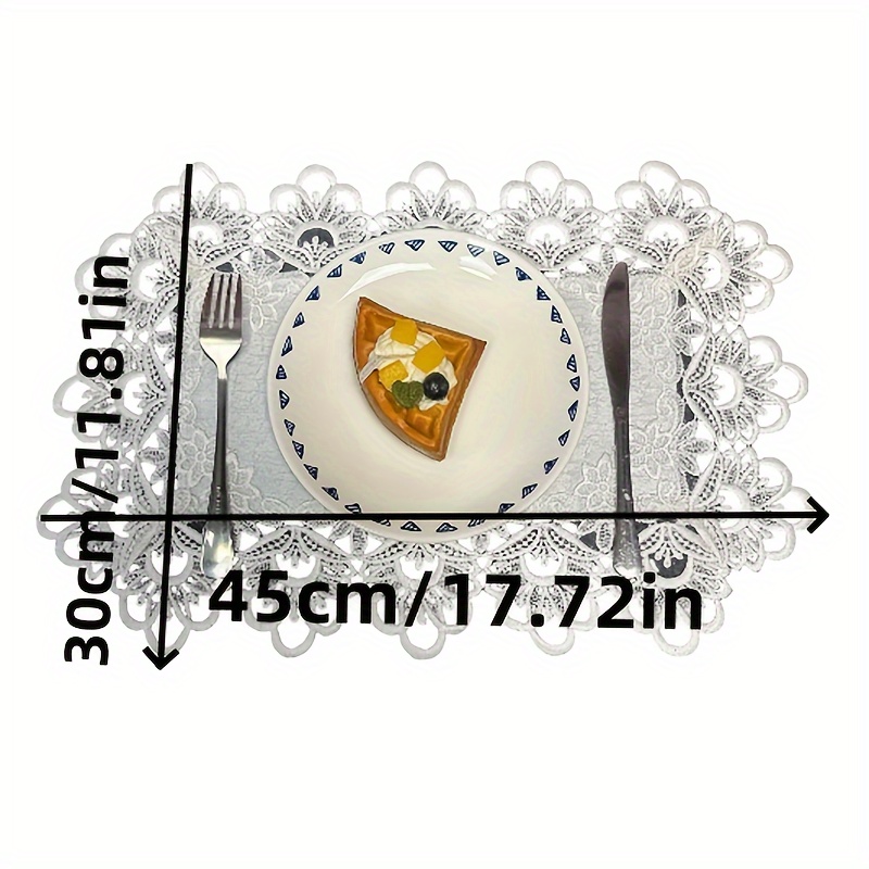E-shop ., Weißer Spitzen-Schalenrechteckiger Tischläufer Polyester, Strapazierfähig und Leicht zu Reinigen, für Esstisch, Couchtisch, Teetisch
