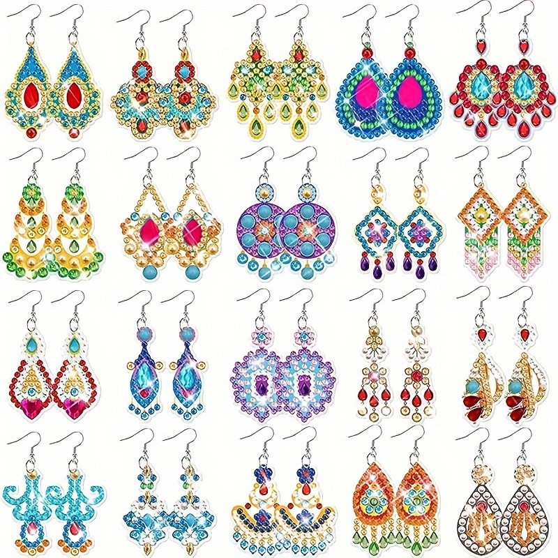 TEMU 20 Pairs Painting Earrings Art Earring Kit For 5d Making Earring Making Kit, Adult Earring Making Kit