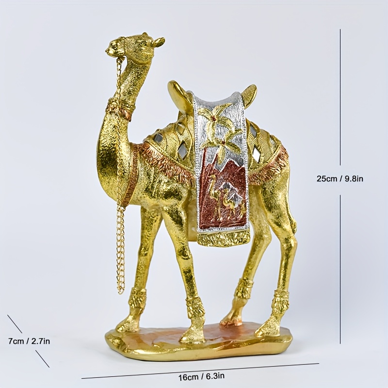 Image of 1pc Light Luxury Resin Camel Statue, Christmas Home Decor, Living Room Coffee Table Office Desk Animal Sculpture Ornament, Unique Birthday Gift, Present For