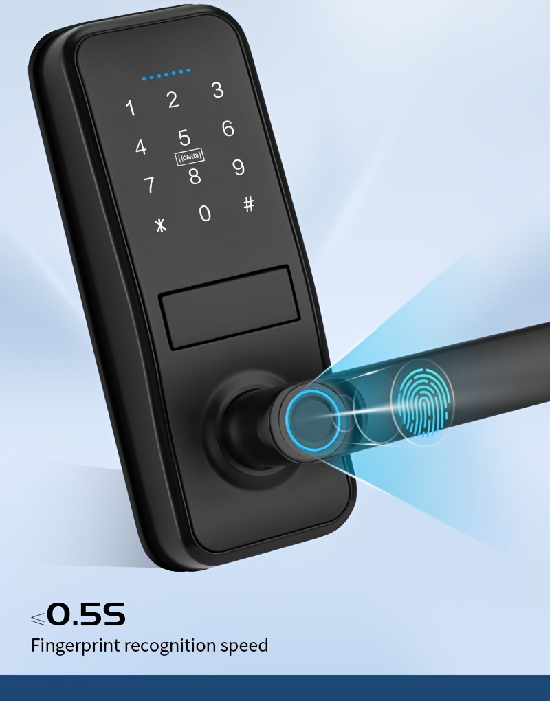 Puerta Electrónica Inteligente TUYA con Huella Digital - Cerradura Multifunción, Fácil Instalación