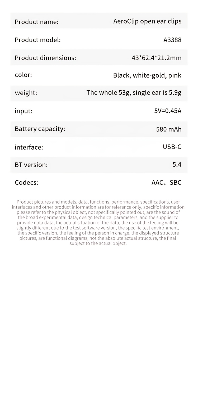Soundcore AeroClip van Anker, Clip-on Oordopjes, Open-ear Ontwerp, Adaptief Comfort, 4 Microfoons met AI voor Helder Gesprek, 12mm Drivers voor Krachtige Bas, Open-loop Ontwerp, Sportieve Hardloopoordopjes met Botgeleiding Concept, Niet-insteek Ontwerp Compatibel met Alle Telefoons