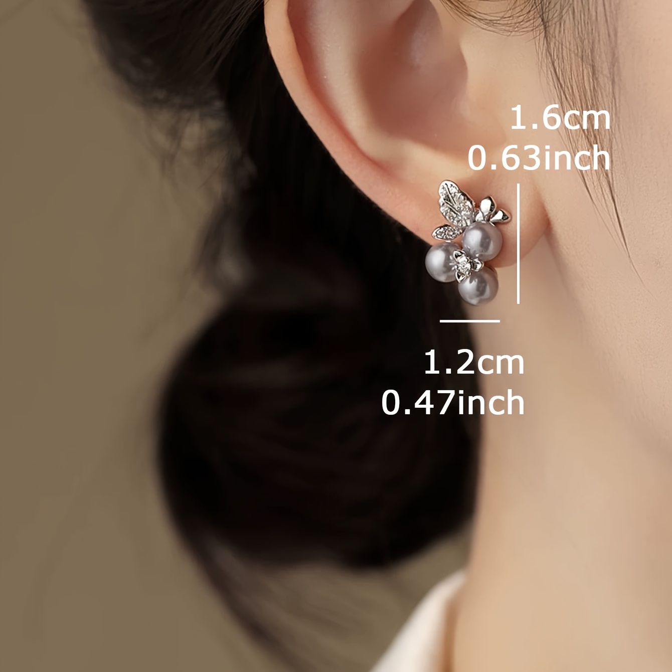 Minimalist Grape Bunch Faux Pearl Design Earrings