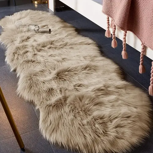 1 fluffy light gray plush wavy decorative mat for living room or bedroom decor multiple sizes hand washable indoor use pvc backing cozy and stylish design rugs for living room