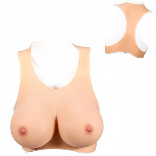 adjustable vest style silicone realistic cup breasts for post mastectomy film