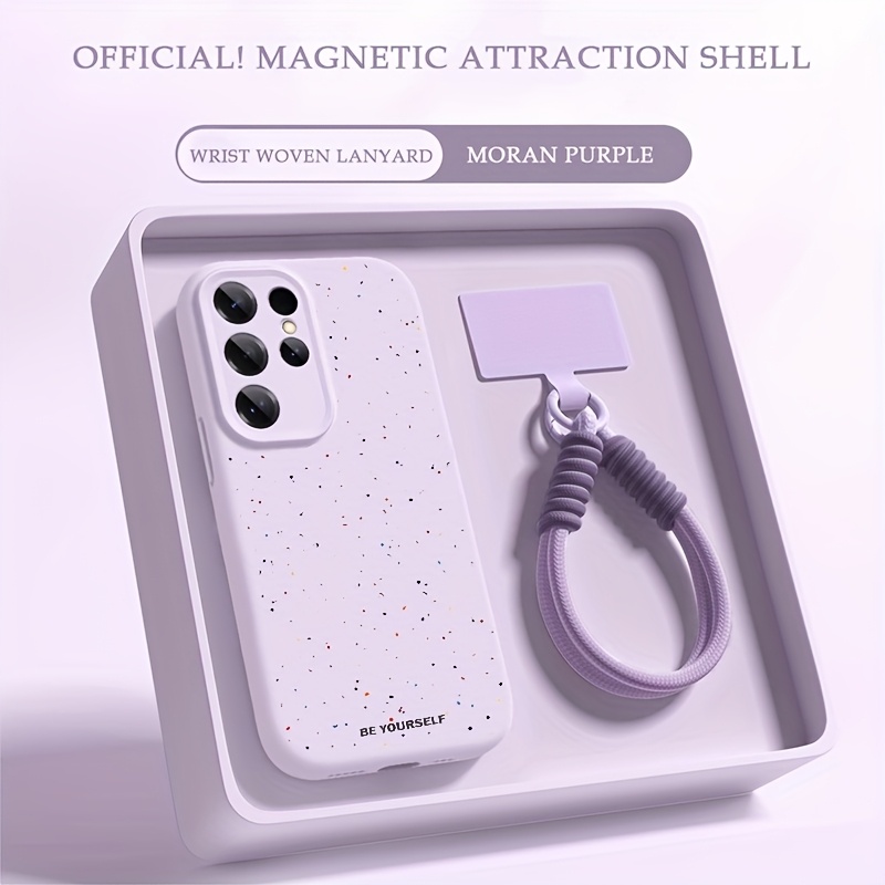 TEMU The Magnetic Phone Case With A Lanyard For Couples Is Suitable For S25, S24 , S23, And S22 Cases. A High-quality Shockproof, Scratch-resistant,