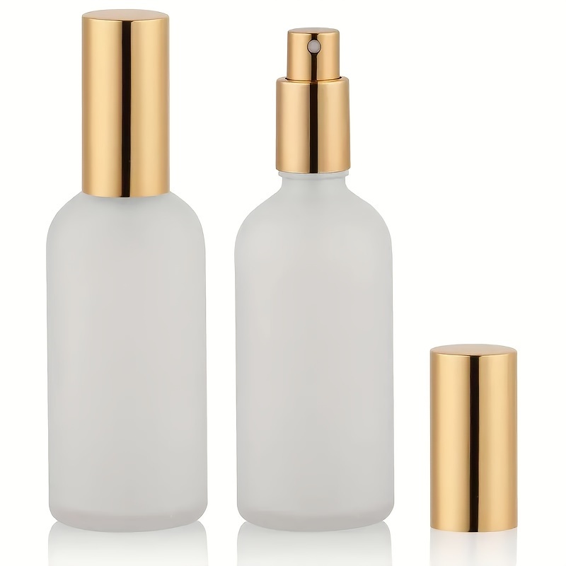 

1pc Spray Bottle 100ml/3.4oz, Refillable And Reusable Empty Frosted Perfume , Golden Sprayer For Hair Travel Skincare, Perfume Essential Oil Bottle