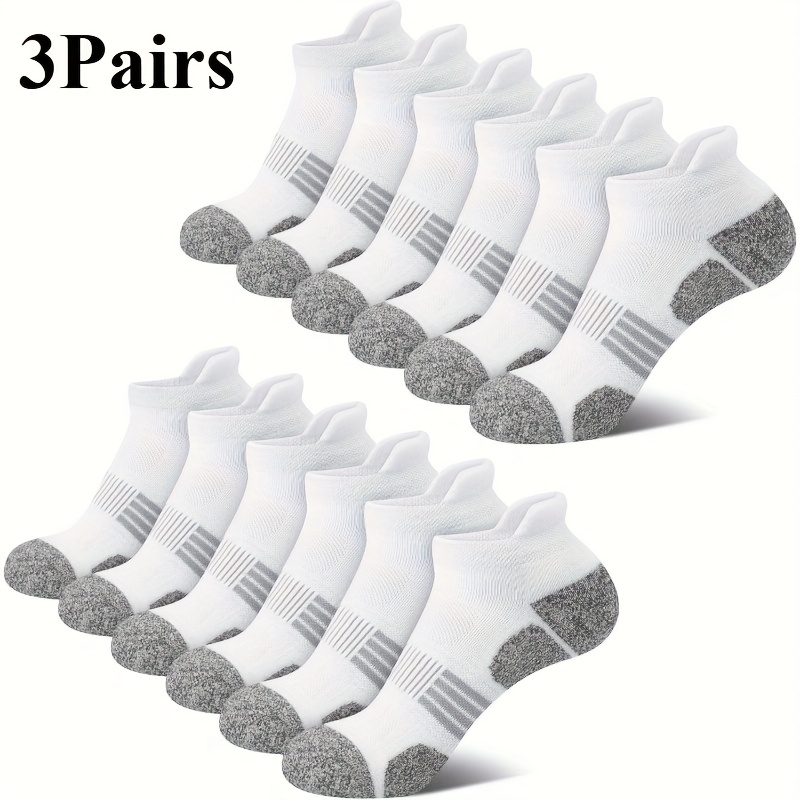 TEMU 3 Pairs Of High-quality Women's Compression Running Socks, Comfortable And Breathable, With Anti-slip , Thick Ankle Pads And Low-. Suitable For