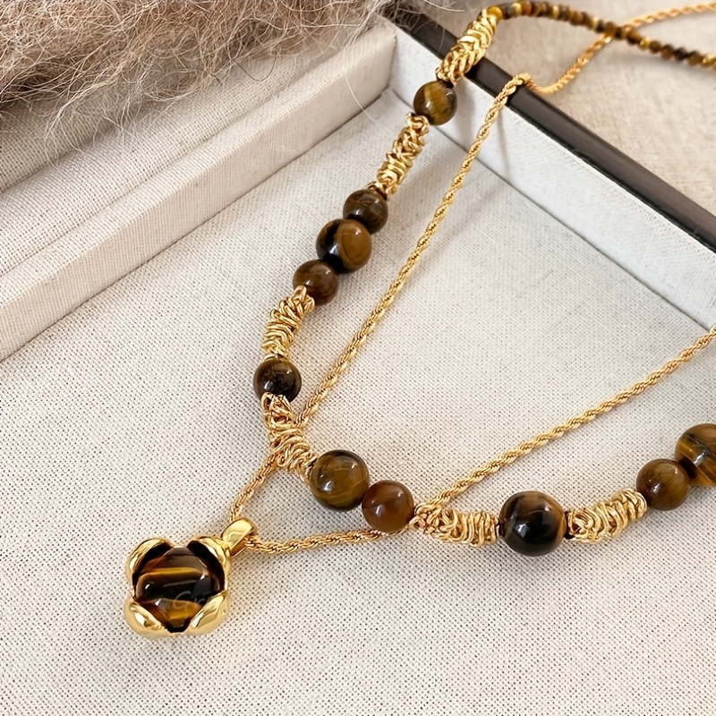 TEMU Chaîne de perles pour pull d'automne et d'hiver pour femmes, bijoux élégants vintage, mode coréenne, pour femme