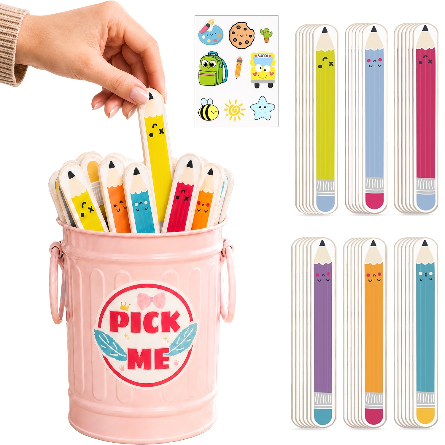 36pcs flip name sticks with metal box   school classroom management tools safe reusable plastic student name sticks talking sticks for kindergarten kids toddler  