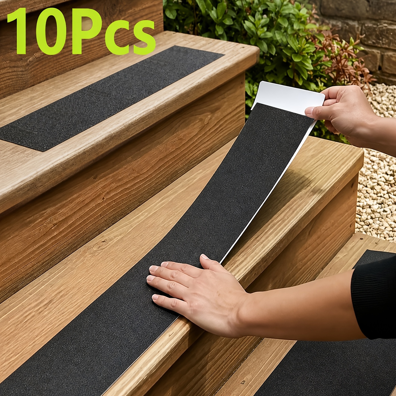 TEMU Outdoor Stair Tread Anti Slip Pad, Scratch Resistant, Anti Slip, And Wear-resistant, Suitable For Wooden Treads, Suitable For Outdoor Stairs,