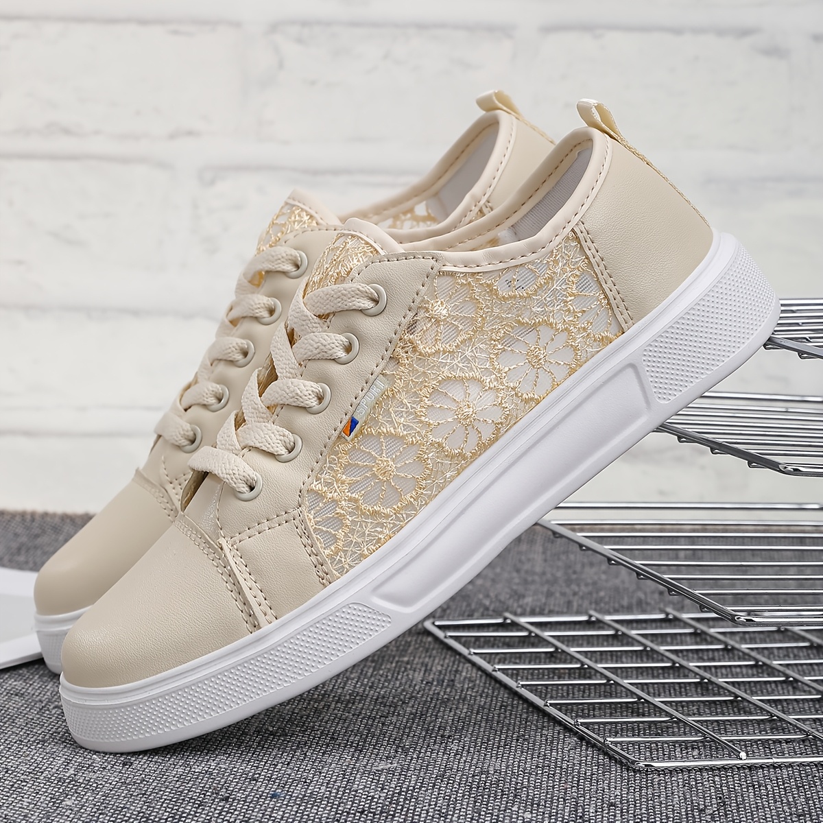 TEMU Women's Casual Shoes, Women's Casual Lace Mesh Shoes, Women's Footwear, Women's Sneakers, Shoes, Classic Shoes, Breathable Mesh Sneakers,