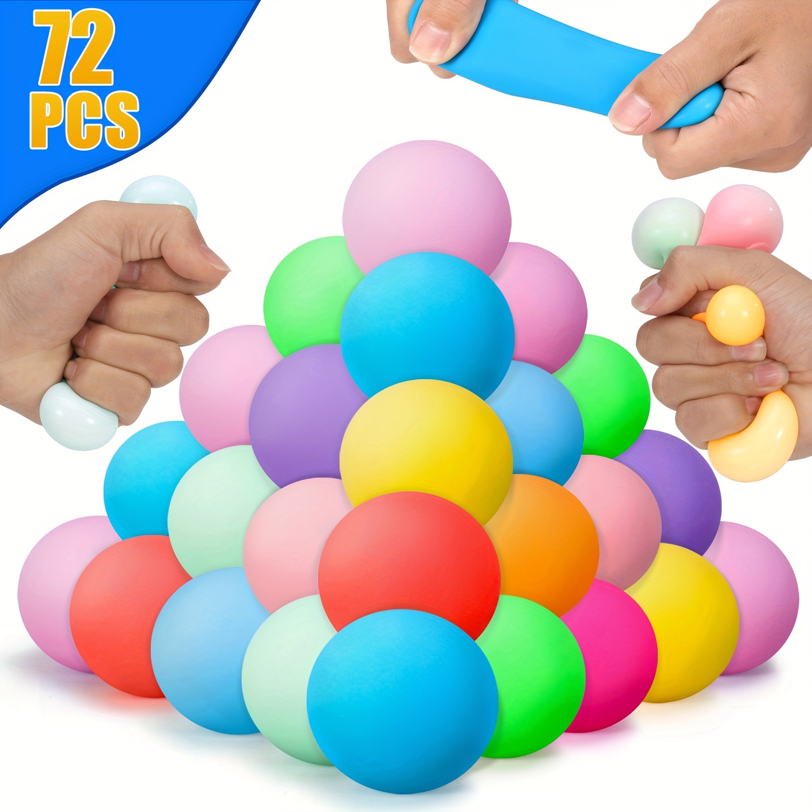 TEMU 36/72pcs Stress Balls, Toys, Squeeze Balls Bulk Fidget Toys For Adults Balls, , Party Favors, Birthday Gift, Stuffers