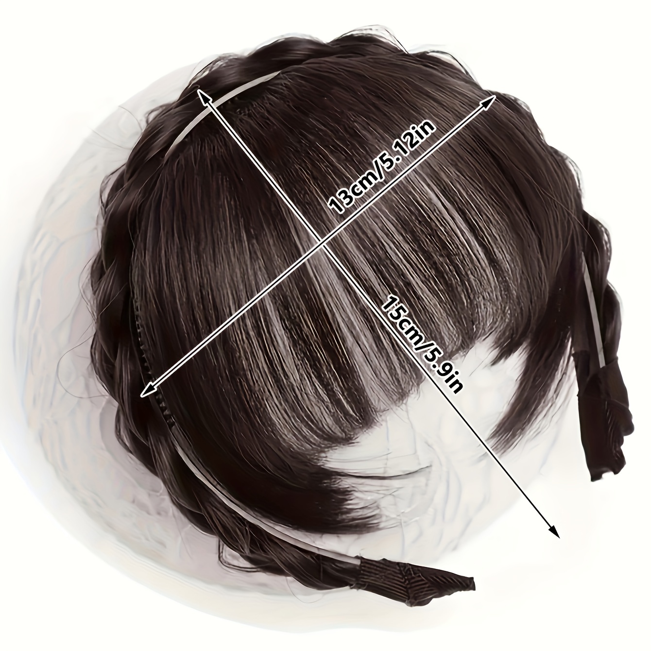 twist braid headband with bangs short straight synthetic hair bangs with hair hoop hair accessories halloween christmas details 3