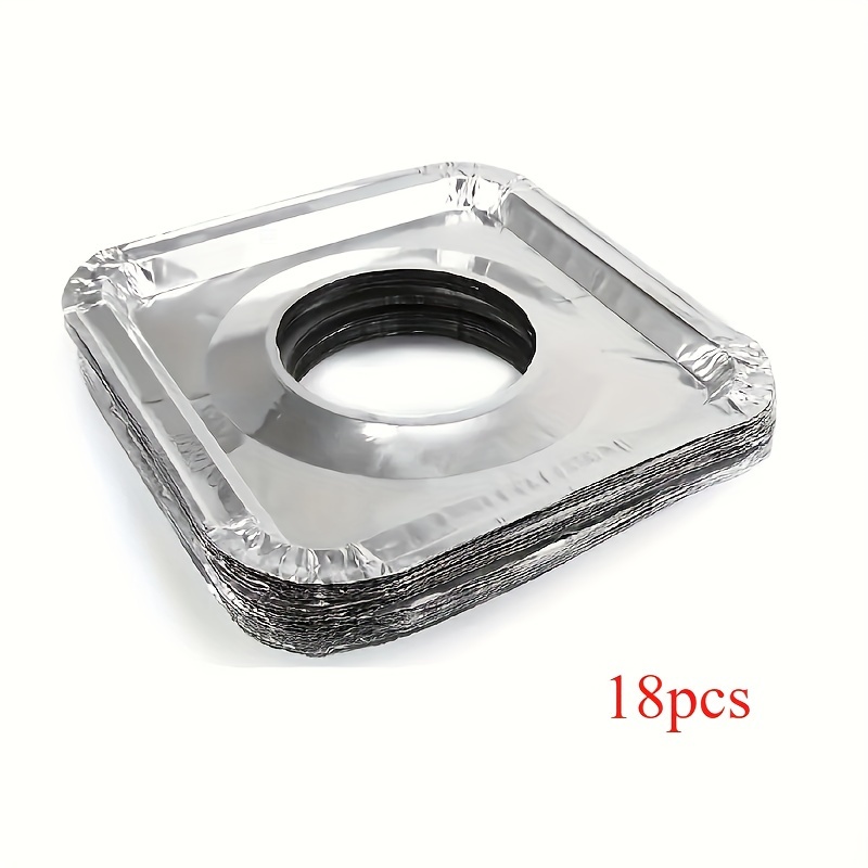 18pcs/54pcs Disposable Aluminum Foil Stove Burner Cover - Suitable for Gas and Electric Stoves, Keep the Stove Clean and Make Kitchen Cleaning Simple