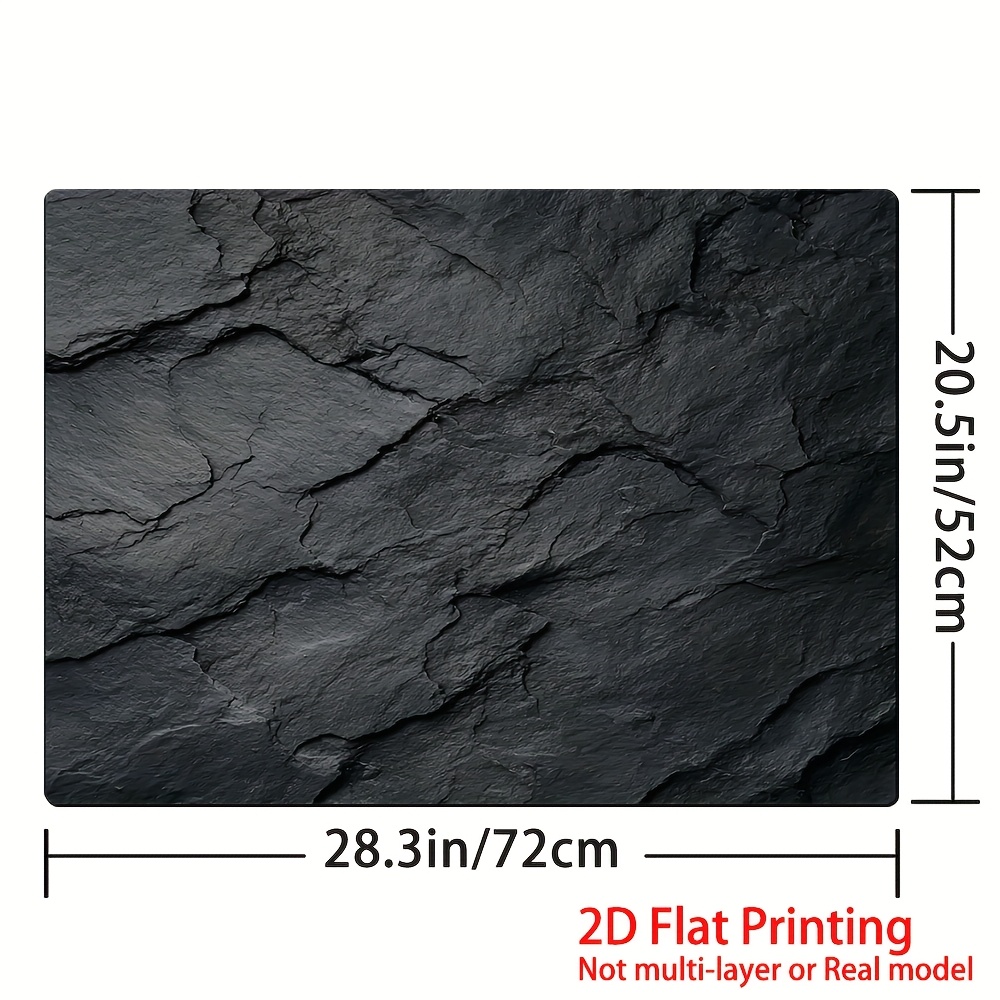 TEMU 1pc A Flat Decorative Mat For The Top Of A Printing Furnace, Featuring A Cracked Black Surface. Easily Stoves And Is Suitable For Laundry And
