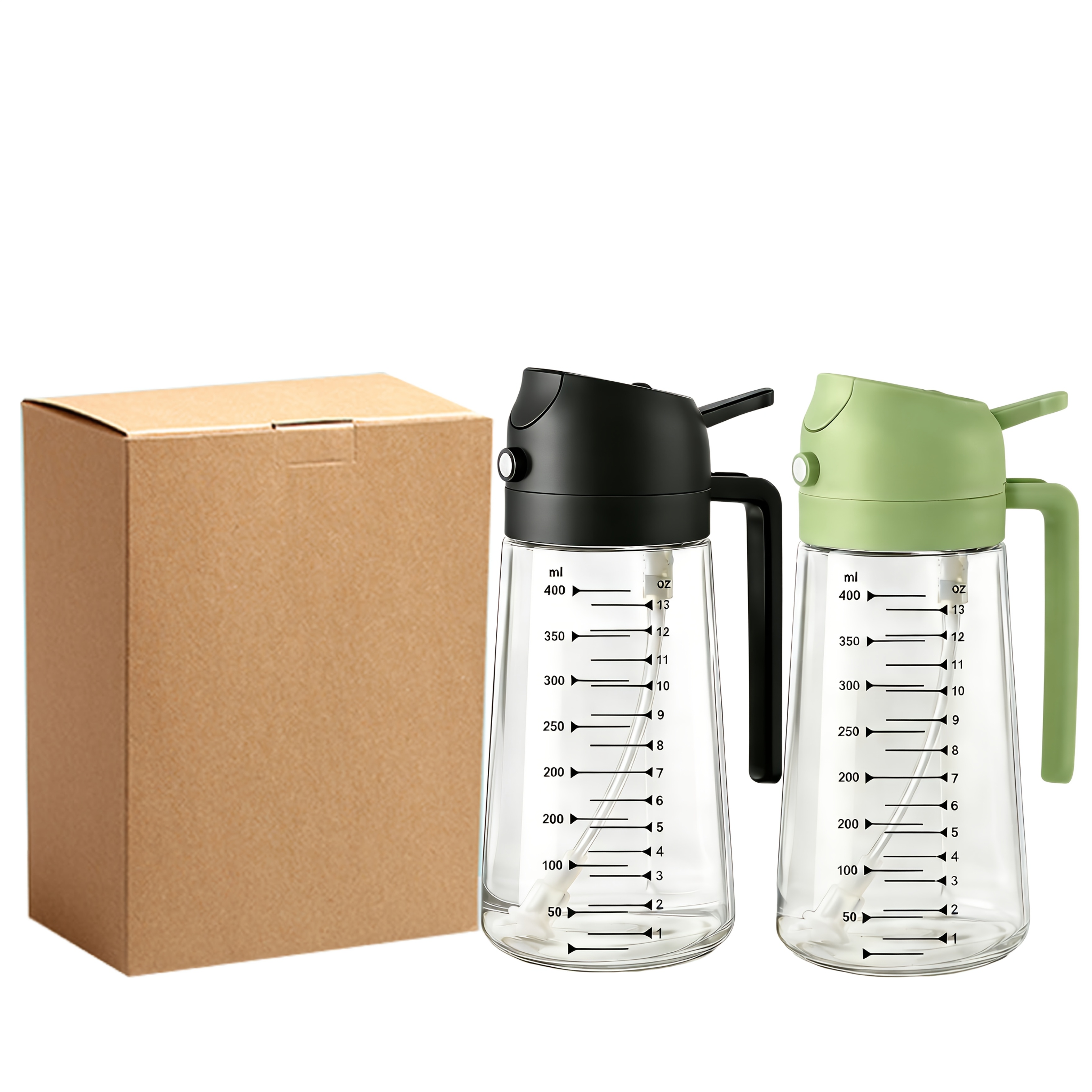 TEMU Dosatore per olio da cucina in vetro, 1 pz/2 pz, funzione come bottiglia per olio e spruzzino da cucina con a , capacit� 16oz/470ml con