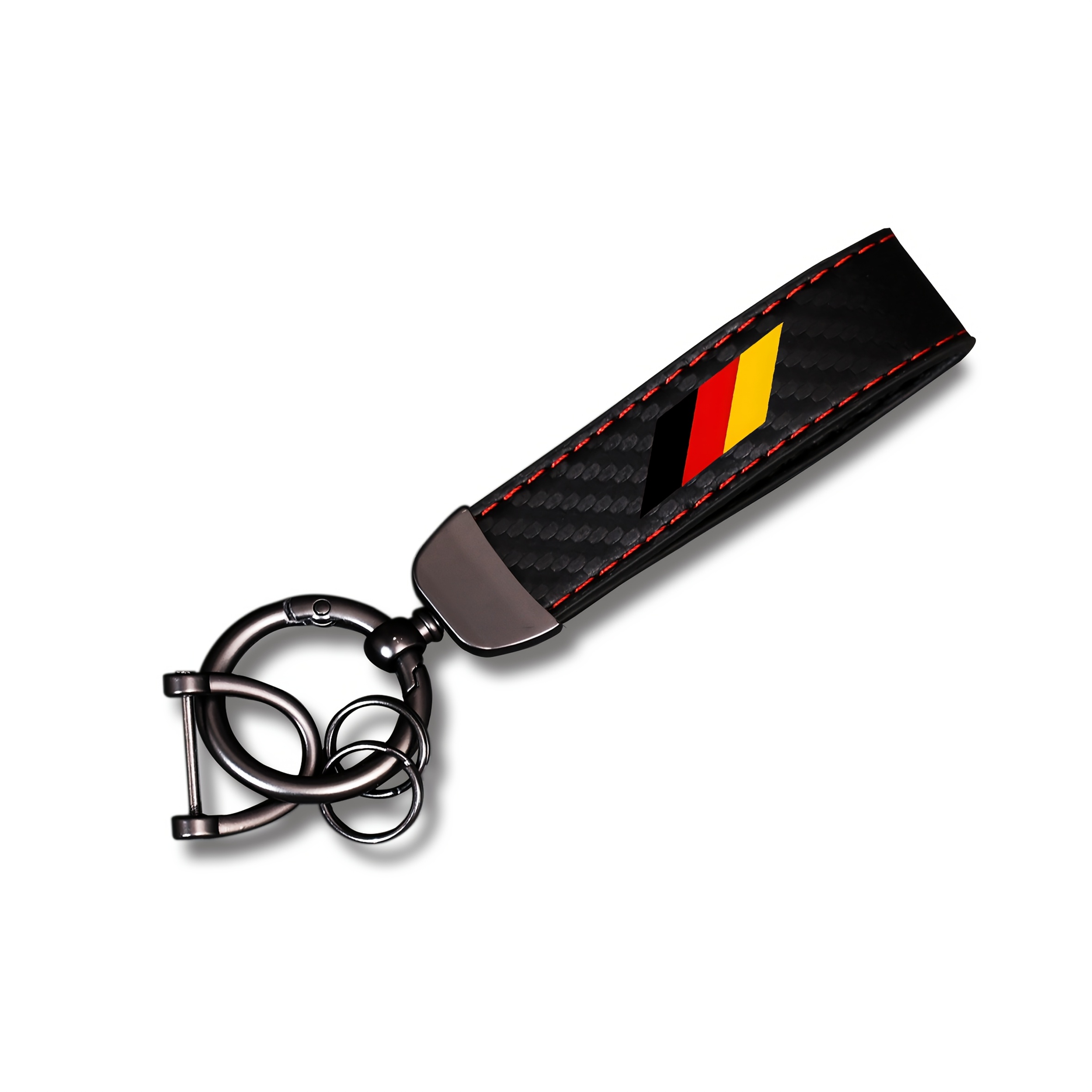 E-shop Exquisites Schlüsselanhänger mit deutscher Dreifarbiger Flagge | Kunstleder und Aluminiumlegierung, passende Linien für den täglichen
