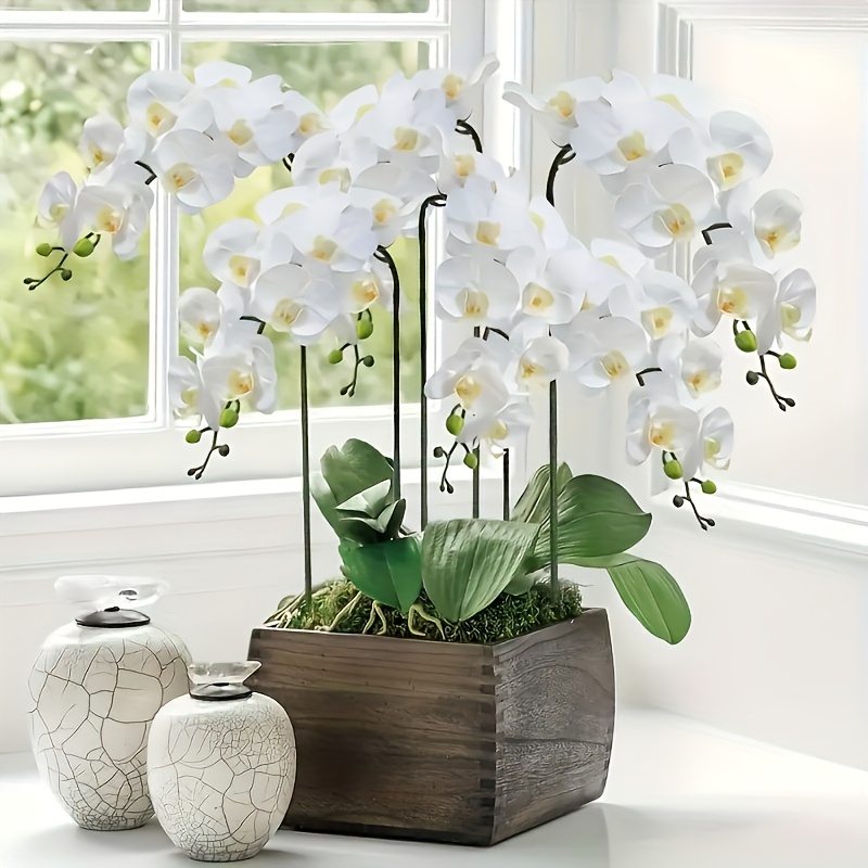 38 Inch Artificial Orchid Stem (9 Phalaenopsis Flowers) For Home Or Wedding Decor