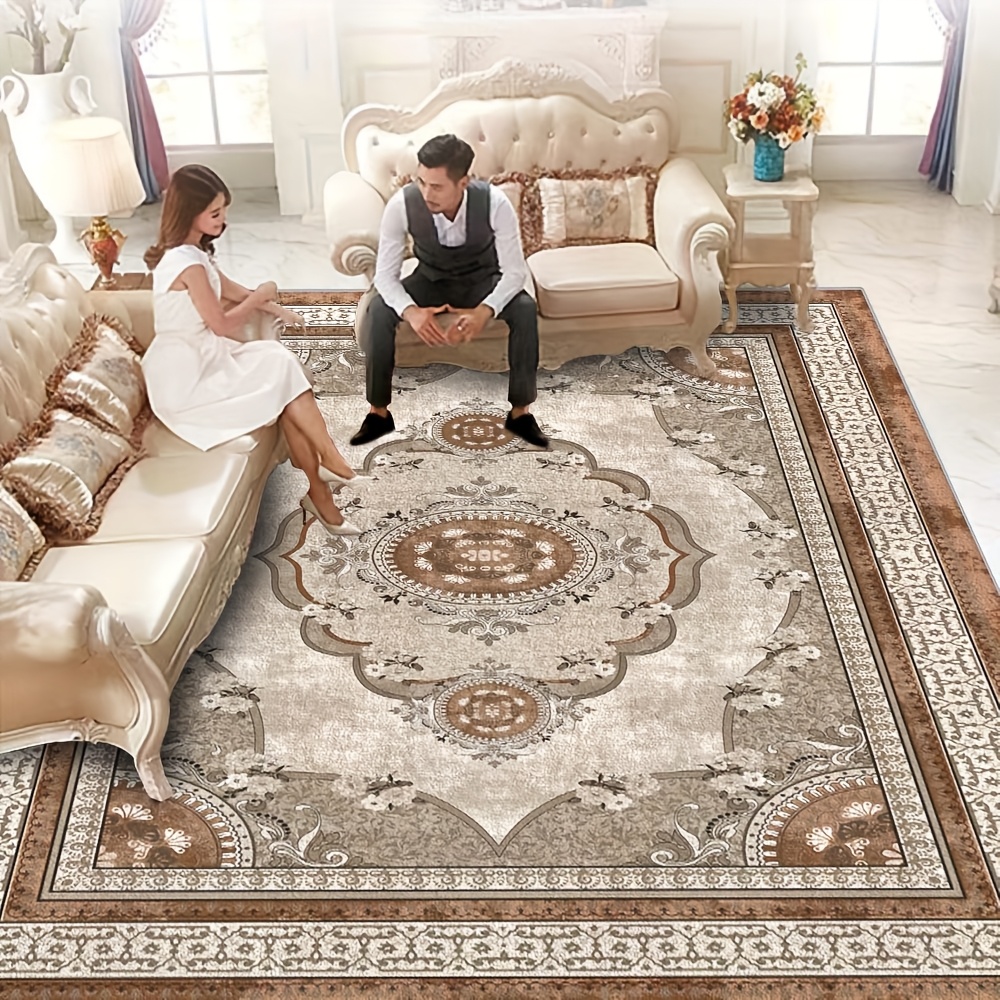 TEMU Velvet Carpet, Large Rug, Nordic Anime Style Textured Home Exquisite Vibrant Carpet Unique -catching Soft Comfortable Machine Washable Suitable