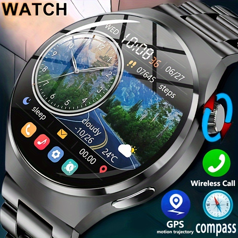 

2024 New Gps Motion Trajectory Smart Watch Men Nfc Wireless Call Men Watch 360*360 Hd Screen Smartwatch Sports Fitness Outdoors Smart Watch For Men