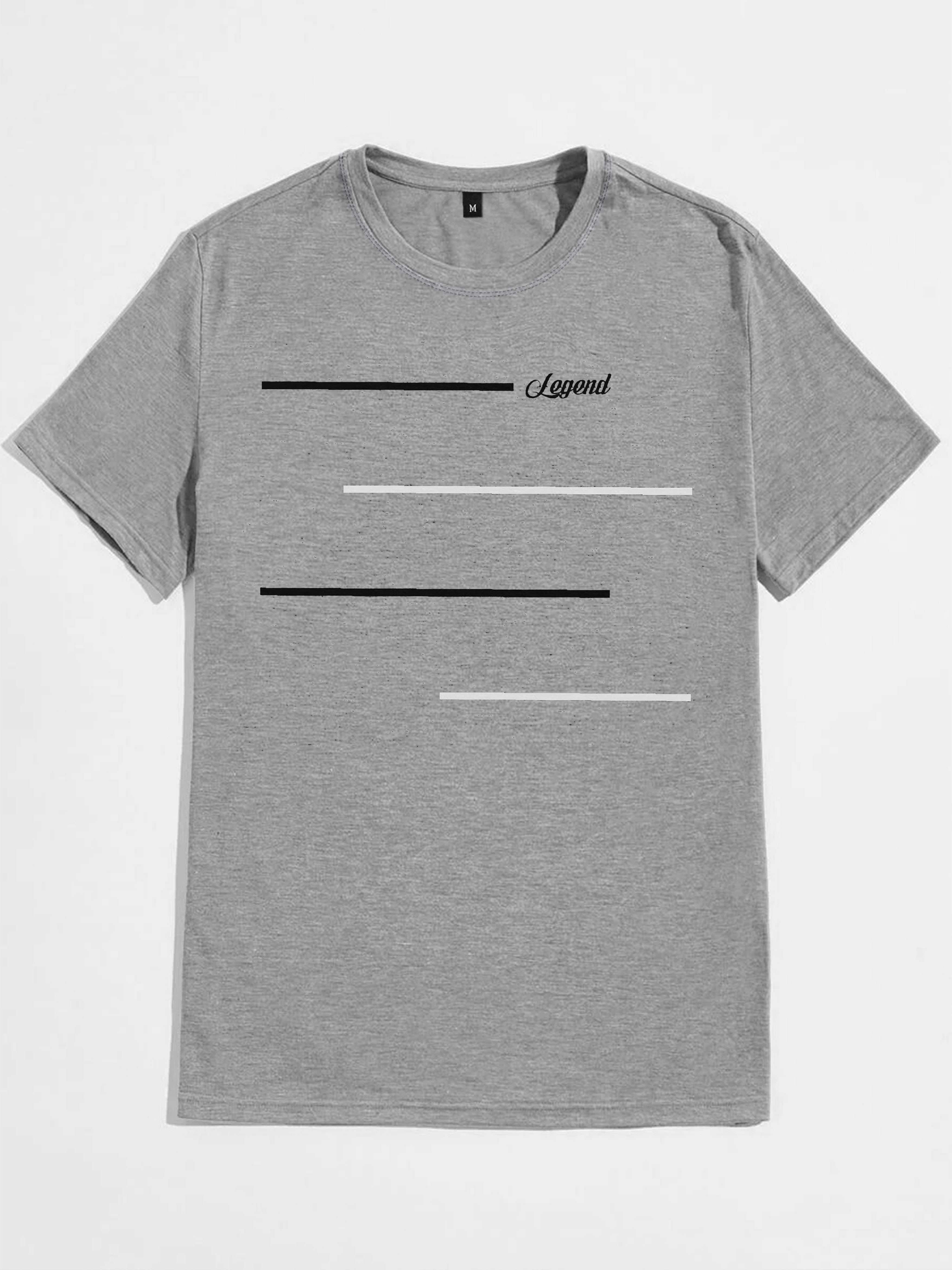Legendary Text Pattern Print Men's Best-Selling New Casual and Versatile Comfortable and Lightweight Colorful T-shirt