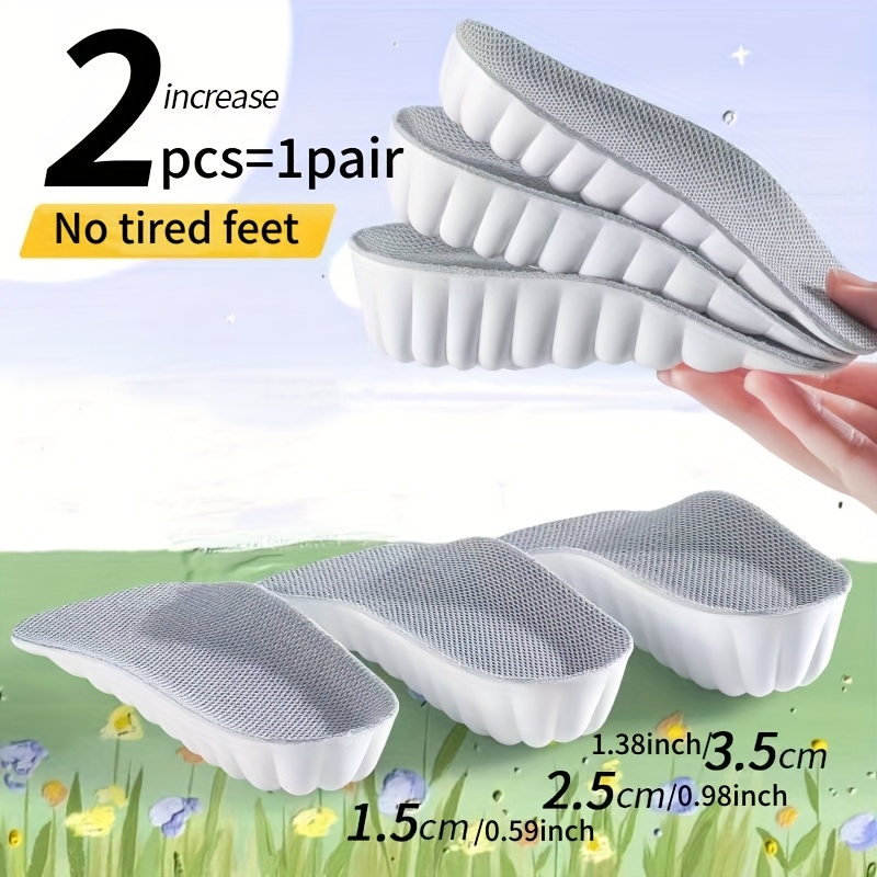 TEMU 1 Paire de Semelles Intérieures pour Augmenter , Port , Sport Air, Support de Voûte Plantaire, Demi- pour Baskets