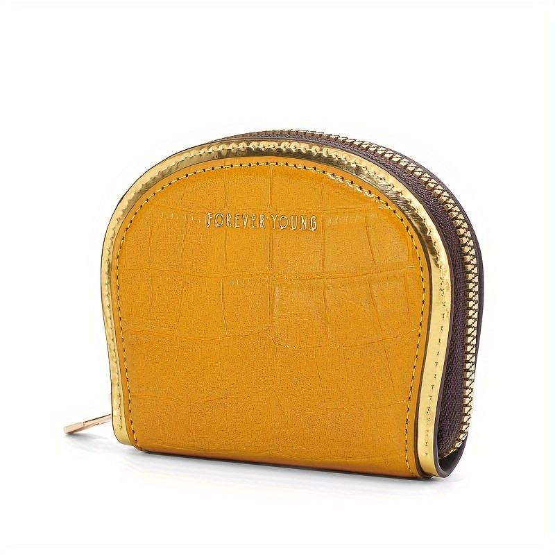 croc embossed coin purse zipper around fashion card holder large capacity mini wallet for women