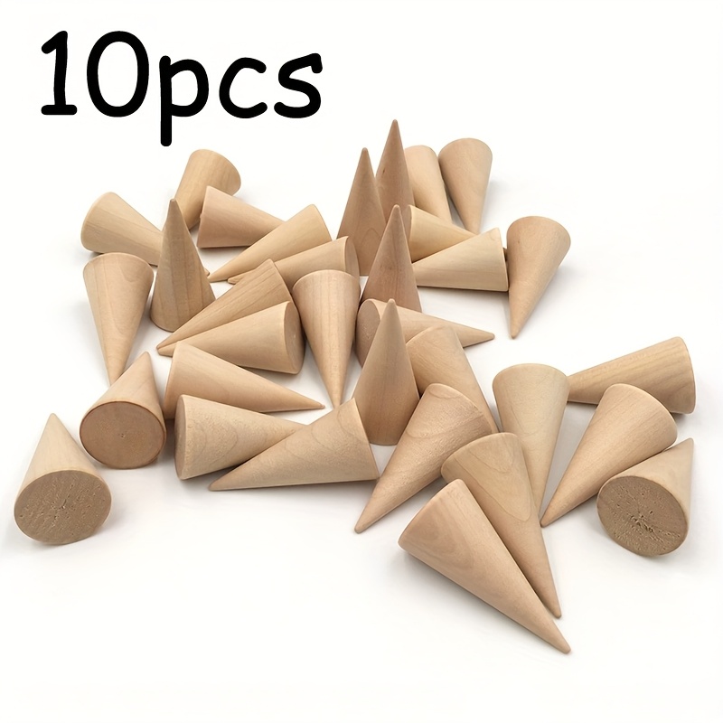 TEMU Set di 5/10 Coni in Legno per Esposizione - Porta Anelli e Vetrine, Coni Impilabili Gratuiti per Orecchini, Cerchietti, Organizzatori per