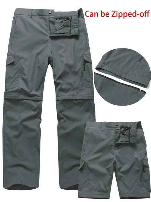 pantalones de senderismo para hombre - duraderos, pantalones cargo con cierre para pescar y correr, ropa casual de exterior con bolsillos