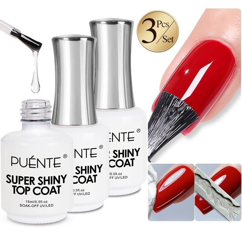 Image of 15ml Long-lasting Gel Super Shine End, No-wipe, Transparent /led Gel Nail Polish, Soak Off Semi-permanent Varnish, High Gloss Sealer, Alcohol-free, Hypoallergenic, Odorless, Perfect For Home And Use
