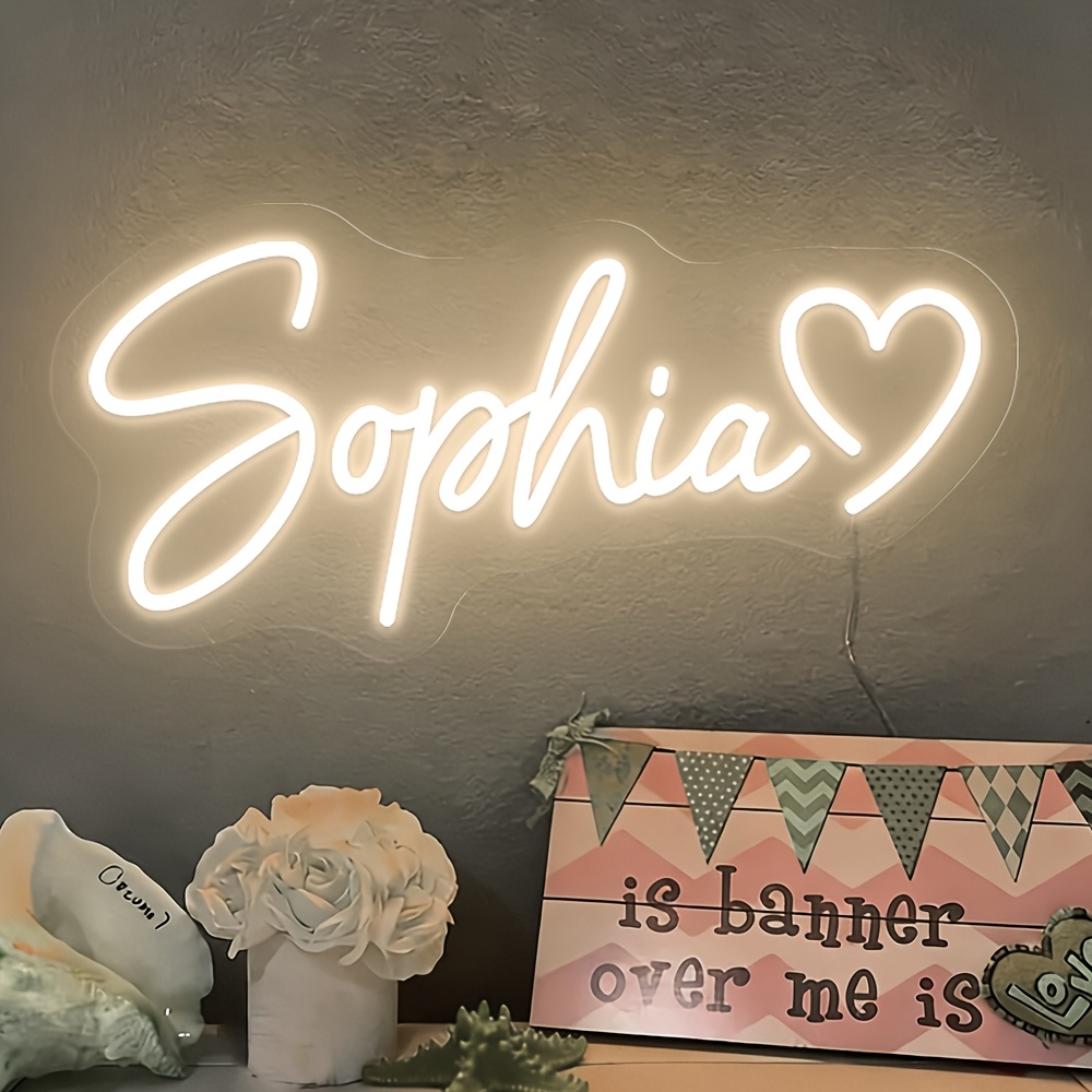 TEMU Custom Led Neon Customized For The Wedding Bar Business Luminous Name Logo, Personalized Neon Is Suitable For Activities Birthday Gifts,
