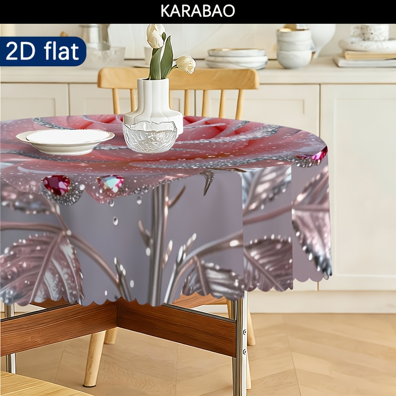 TEMU 2d Flat, 1pc, Embossed Tablecloth, Suitable For Indoor/outdoor, Home Dining And Terrace Decor, Home Kitchen Dining, Accessories, Dining