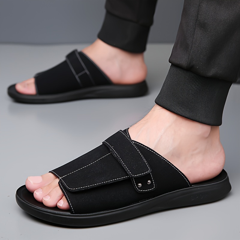 Open Toe Mens Slippers For Elderly Adjustable Open Toe Diabetic