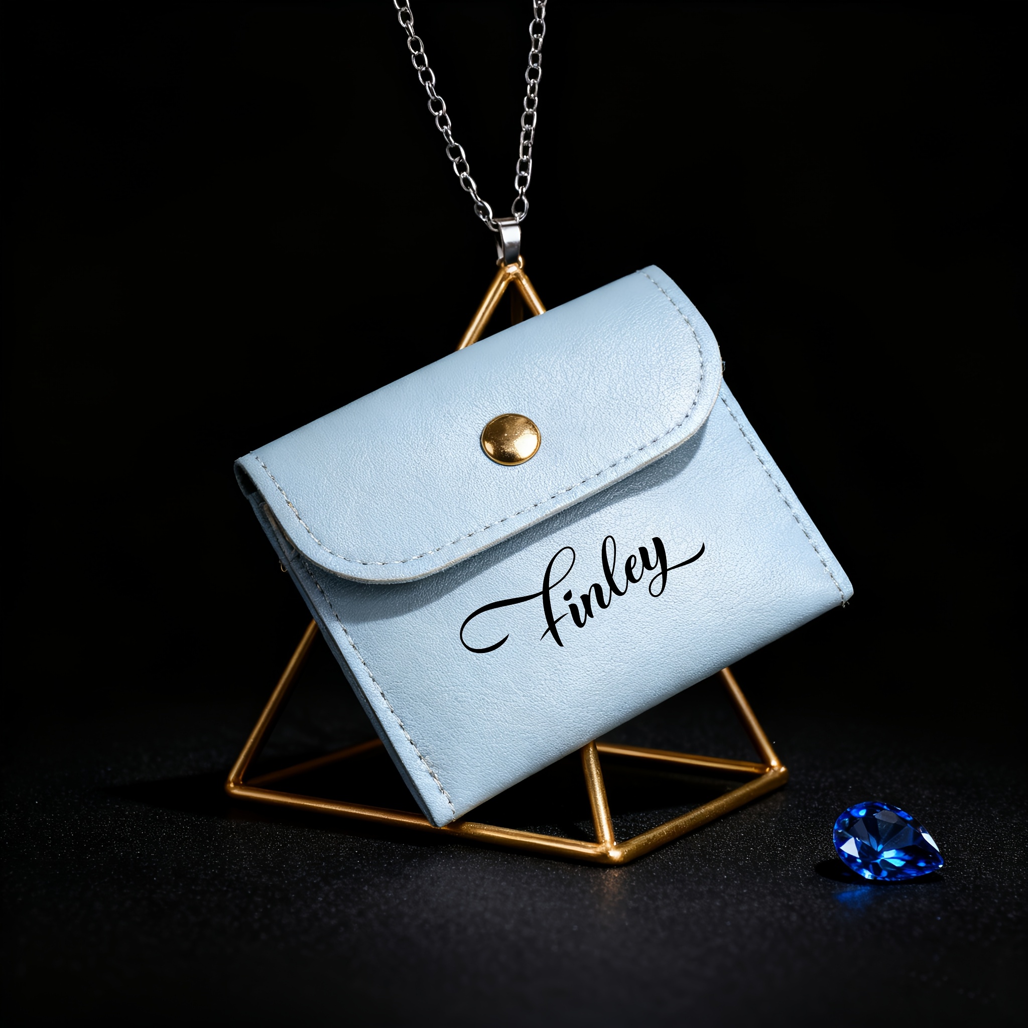 TEMU Una bolsa de viaje de cuero personalizada para joyas, una bolsa de joyería para empaquetar regalos, diseñada para anillos, collares y pulseras.