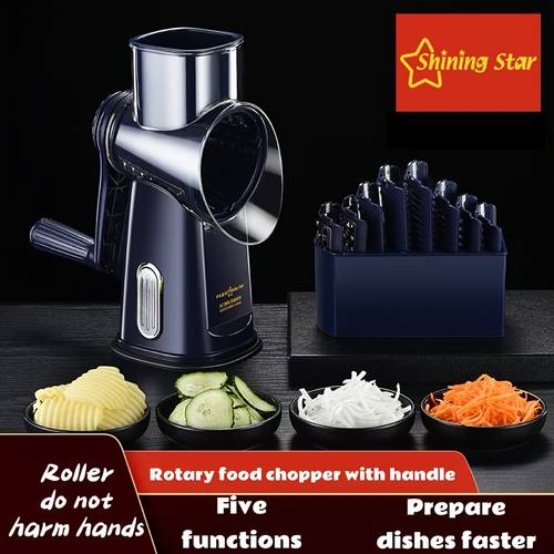 1 set super 5 in 1 cheese grater vegetable slicer manual food processor for effortless kitchen prep durable tabletop with non slip base potatoes fruits more