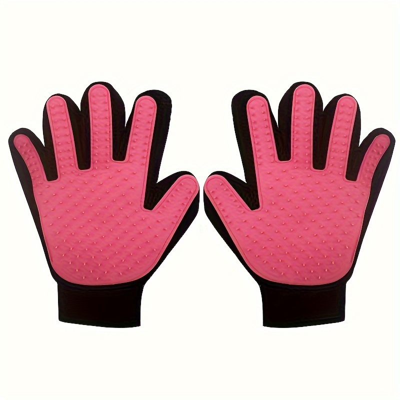 

Silicone Pet Grooming Gloves - Gentle Deshedding Brush For , Bathing And Massage Mitts