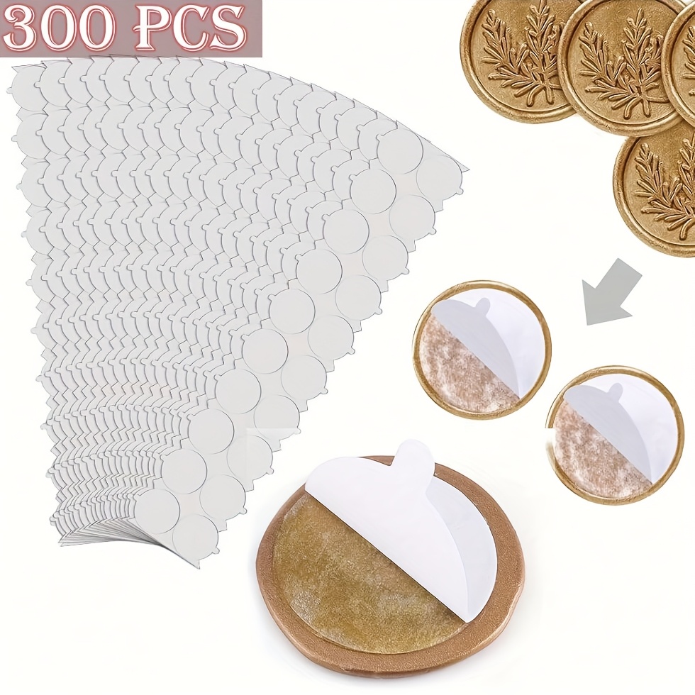 TEMU 300/600pcs Removable Double-sided Adhesive Wax Seal Stickers For Wax Sealing (1 Inch)