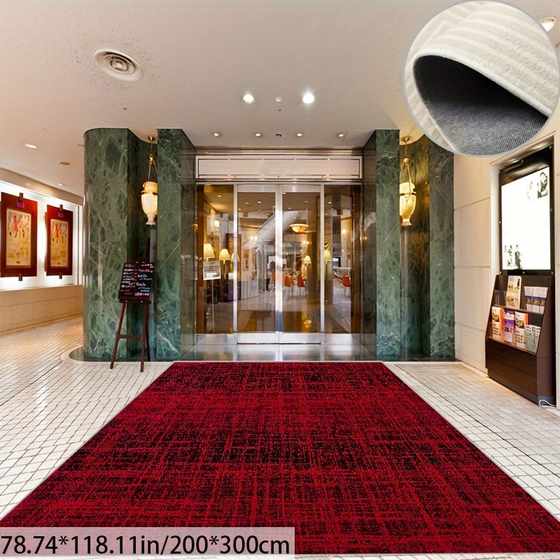 

European Modern Red Nordic Abstract Decorative Living Room Soft Carpet, Machine Washable Non-slip Carpet, Hotel Cafe Shop Carpet