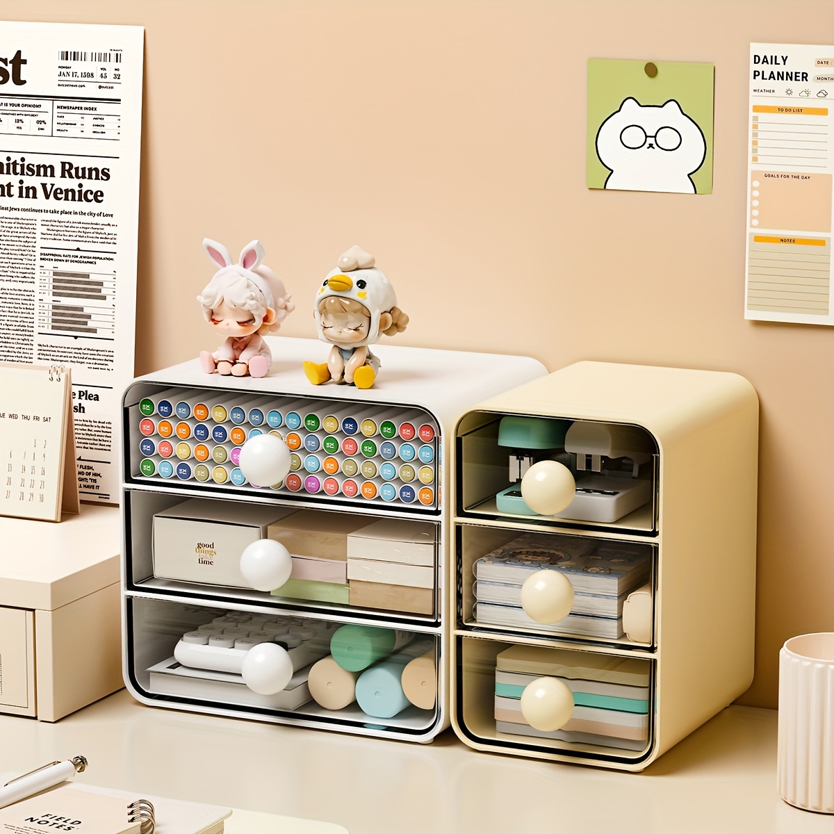 a desktop drawer style storage box three   thick transparent plastic multifunctional storage box suitable for organizing cosmetics office supplies and   used on a vanity or desk   back to school supplies storage and   a great birthday or christmas gift for her him desk drawer organizer for home storage Product details 3