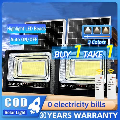 item picture buy 1 solar powered led floodlight with remote control ideal for outdoor settings such as yards gardens and streets
