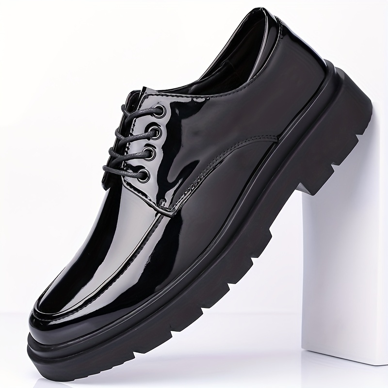 men's fashion loafers black, round toe, lace-up, comfortable