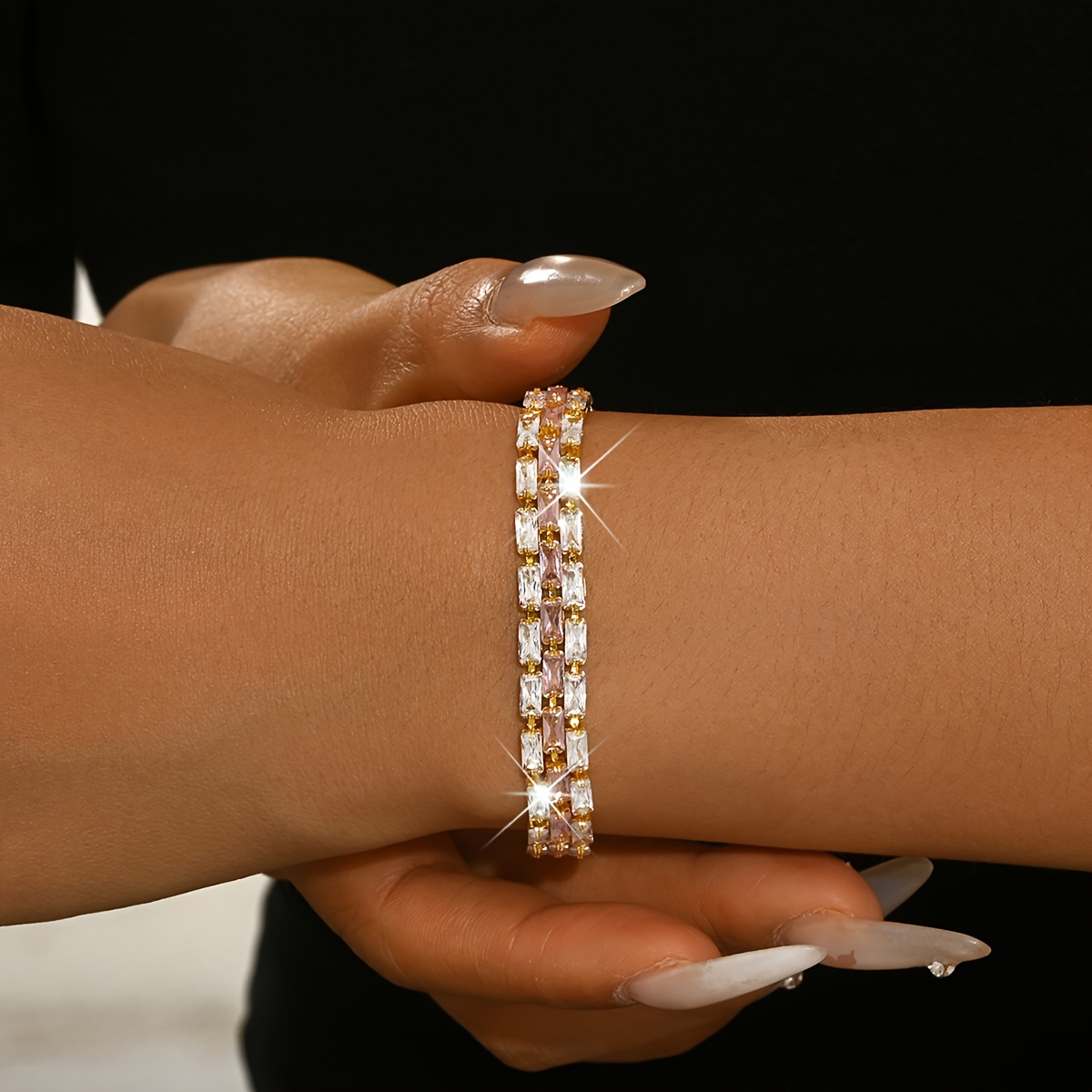 Luxurious Rectangular Cubic Zirconia Bracelet