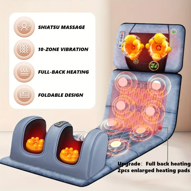 full body massage pad shoulder neck waist back legs full coverage massage using fabric removable neck massage pillow foldable storage large heating pad Product details 2