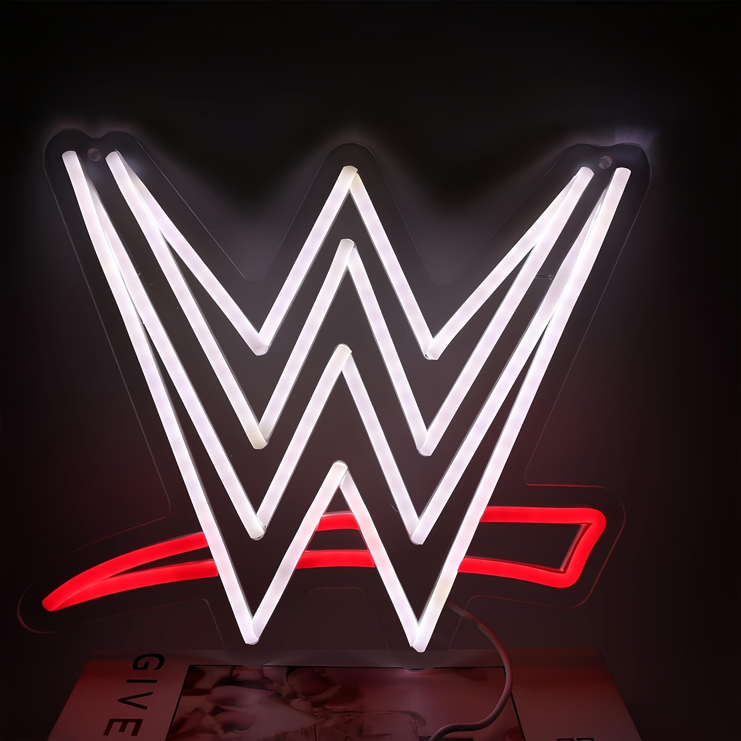 

Wwe Neon Sign, Multicolor Usb Powered Wall Hanging Neon Light With Push Button Control, Multipurpose Plastic Neon Light With Dimmer Function - No Battery Required