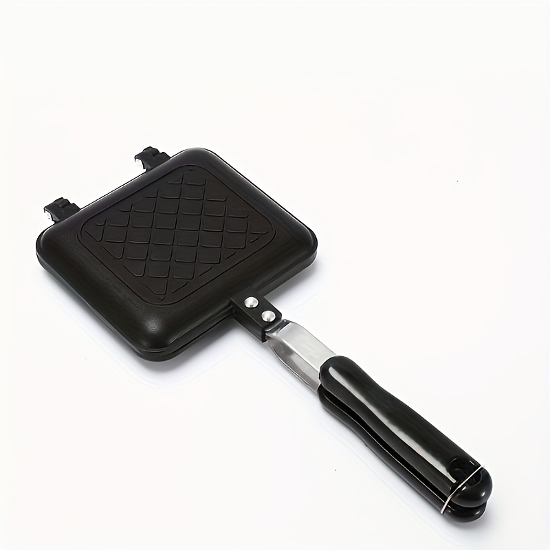 Image of Sandwich Grill Pan, Barbecue Frying Pan, Heat-resistant Handle Toast Pan, Kitchenware (5.9 Inches X 5.31 Inches) Suitable For Meals For 1-2 People