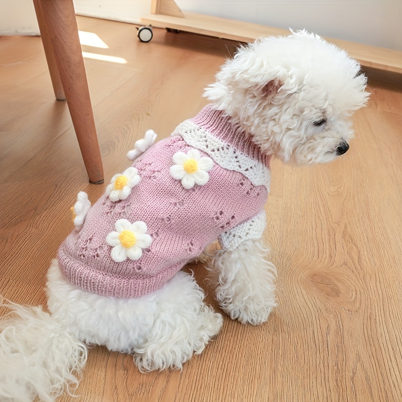 Knitted Sweater Amazon Dog Sweaters Cozy Pink Floral Knit Sweater