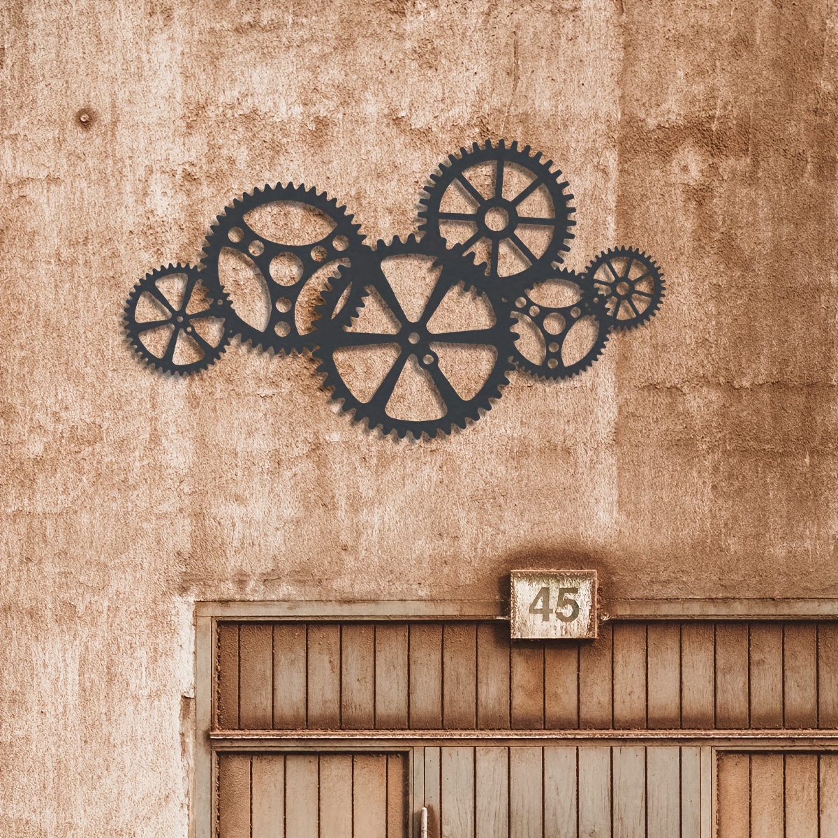 E-shop Steampunk Wandkunst - Metall Dekor, Schwarzes Metall Wanddekor, Skulptur Wandbehang, für Wohnzimmer und Schlafzimmer, Ideales Einzugsgeschenk,