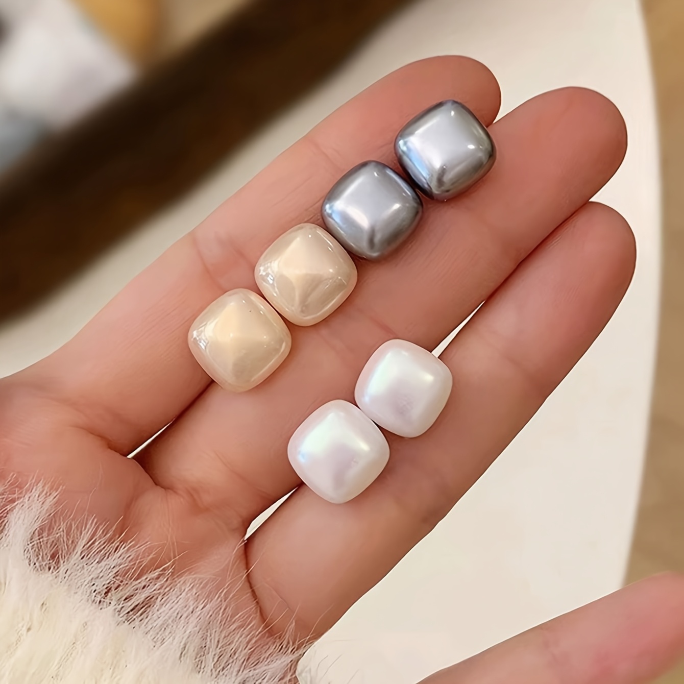 3 Pairs of Versatile Geometric Bead Earrings Set
